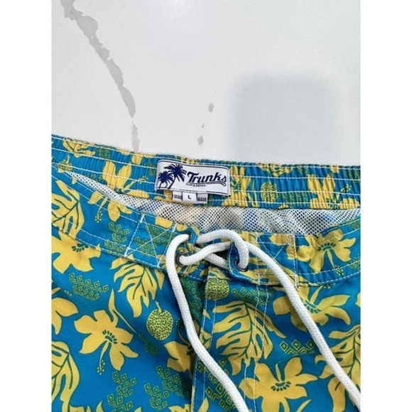 Trunks Surf & Swim Co. Men's Yellow & Teal Swim Trunks Shorts Size 34 F0298 - Picture 7 of 9